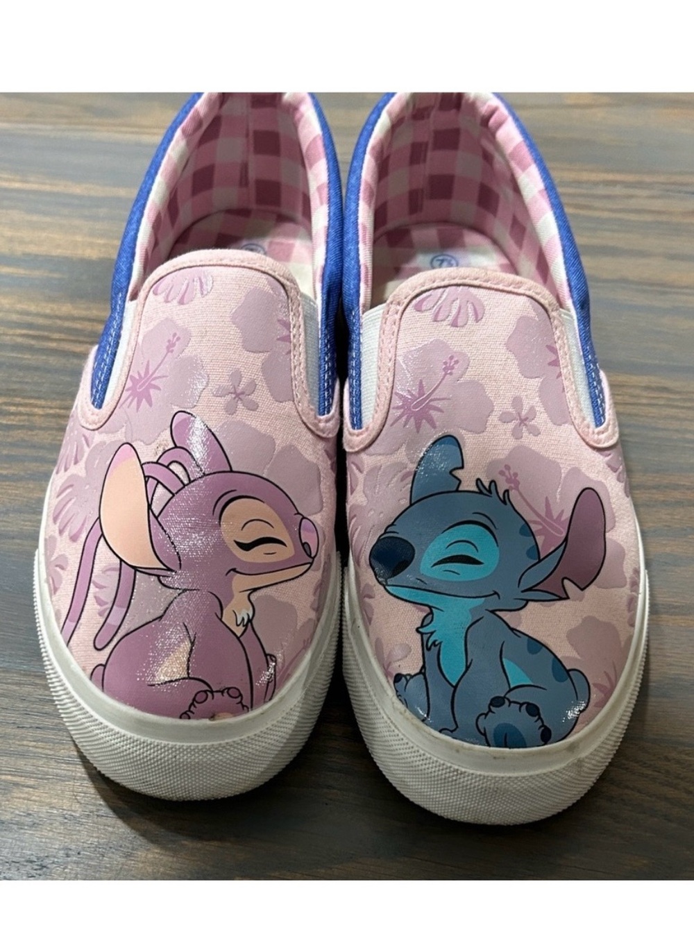 Slip-On Shoes with Stitch Characters in Pink and Blue